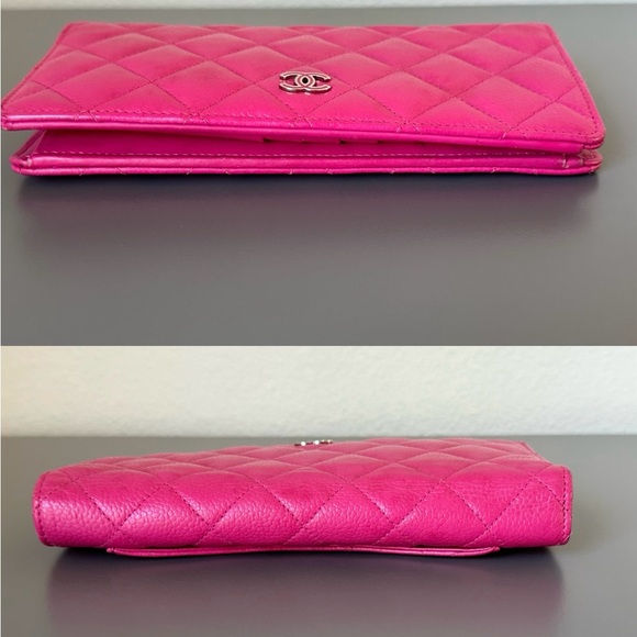 Chanel Bifold Fuchsia / Pink Quilted Caviar Leather Wallet - Picture 12 of 16
